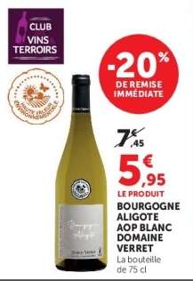 BOURGOGNE ALIGOTE AOP BLANC DOMAINE VERRET