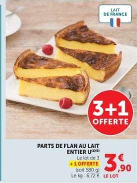 Parts de Flan au Lait Entier