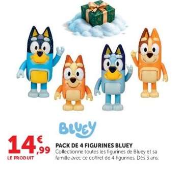 PACK DE 4 FIGURINES BLUEY