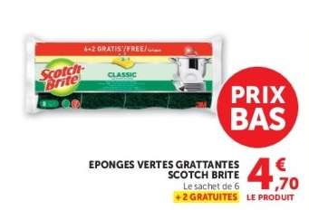 EPONGES VERTES GRATTANTES SCOTCH BRITE