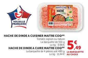Haché De Dinde À Cuisiner Maître Coq