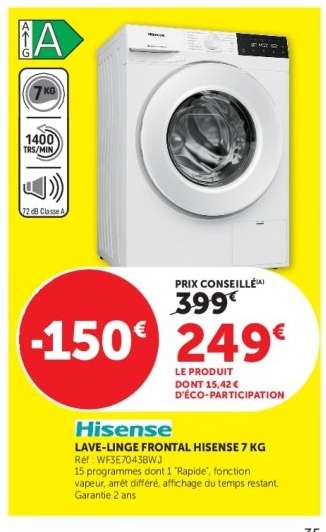 Lave-linge frontal Hisense 7 kg