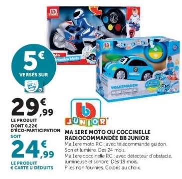 MA 1ERE MOTO OU COCCINELLE RADIOCOMMANDÉE BB JUNIOR