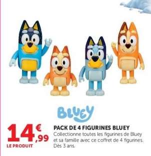 PACK DE 4 FIGURINES BLUEY