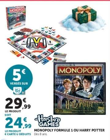 MONOPOLY FORMULE 1 OU HARRY POTTER