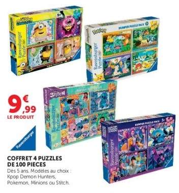 COFFRET 4 PUZZLES DE 100 PIECES