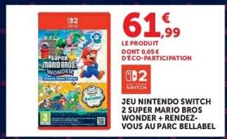 JEU NINTENDO SWITCH 2 SUPER MARIO BROS WONDER + RENDEZ-VOUS AU PARC BELLABEL