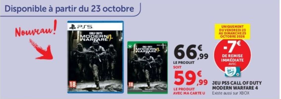 JEU PS5 CALL OF DUTY MODERN WARFARE 4