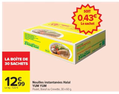 Nouilles instantanées Halal YUM YUM