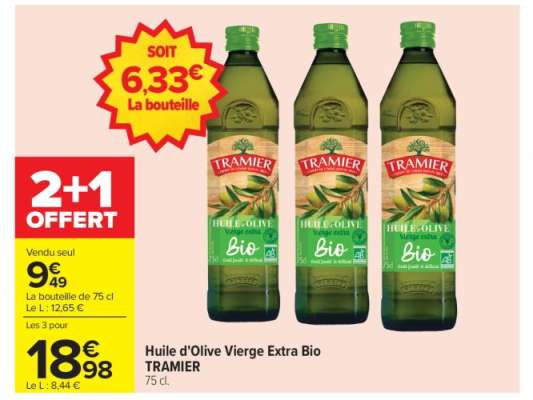 HUILE D'OLIVE VIERGE EXTRA BIO TRAMIER