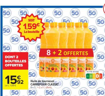 HUILE DE TOURNESOL CARREFOUR CLASSIC