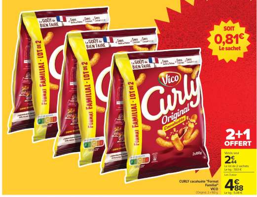 CURLY cacahuète "Format Familial" VICO