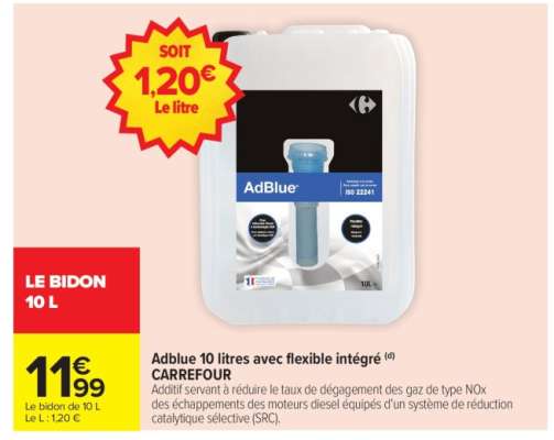 Adblue 10 litres avec flexible intégré