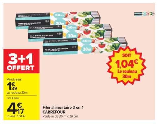 Film alimentaire 3 en 1 CARREFOUR