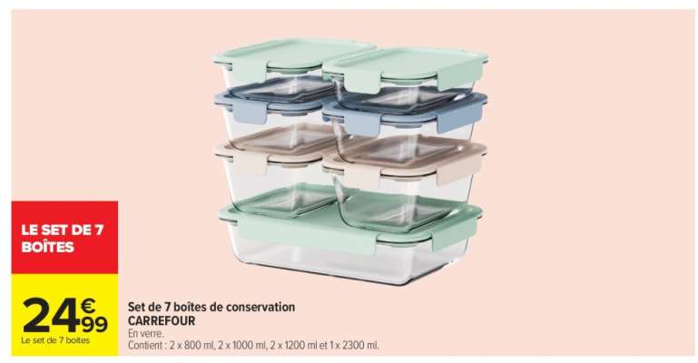 Set de 7 boites de conservation