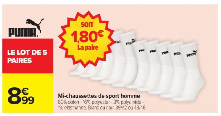 PUMA Mi-chaussettes de sport homme