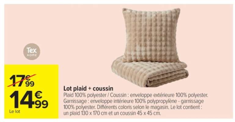 Lot plaid + coussin