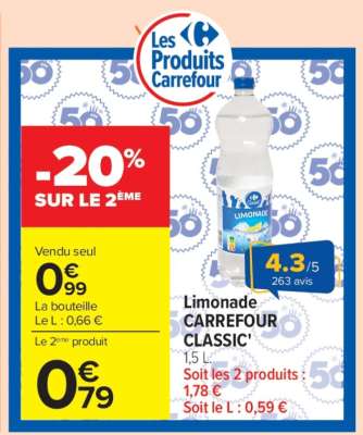Limonade CARREFOUR CLASSIC'