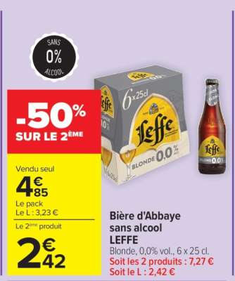 Bière d'Abbaye sans alcool LEFFE