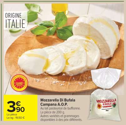 Mozzarella di bufala campana A.O.P.