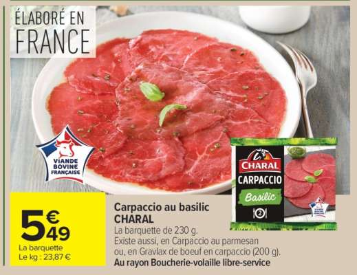 Carpaccio Au Basilic Charal
