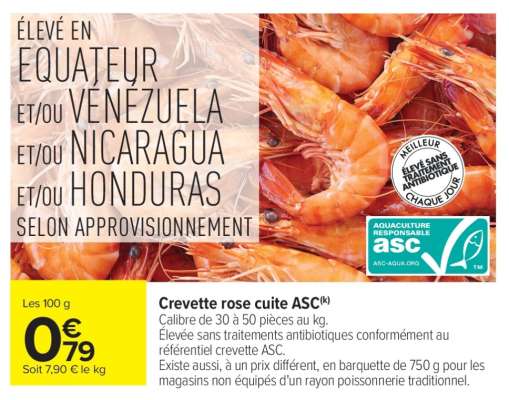 Crevette rose cuite ASC