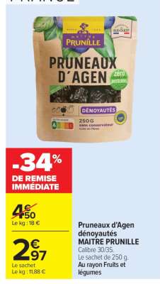 Pruneaux d'Agen dénoyautés MAITRE PRUNILLE