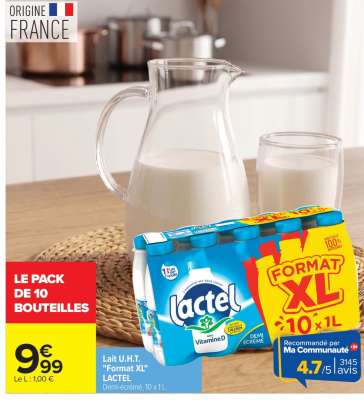 Lait U.H.T. "Format XL" LACTEL