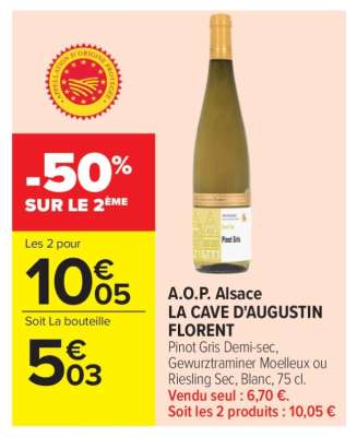 A.O.P. Alsace LA CAVE D'AUGUSTIN FLORENT