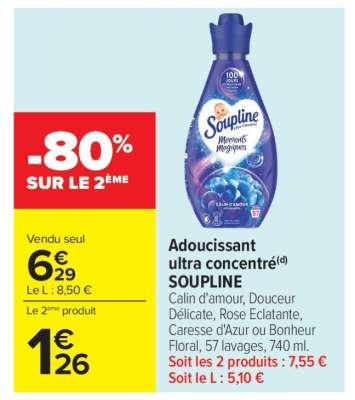 Adoucissant ultra concentré SOUPLINE