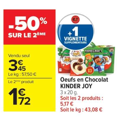 Oeufs en chocolat KINDER JOY