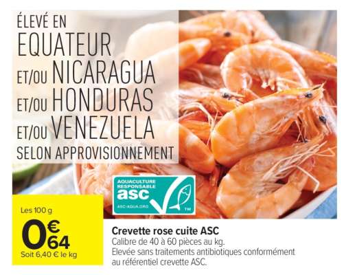 Crevette rose cuite ASC