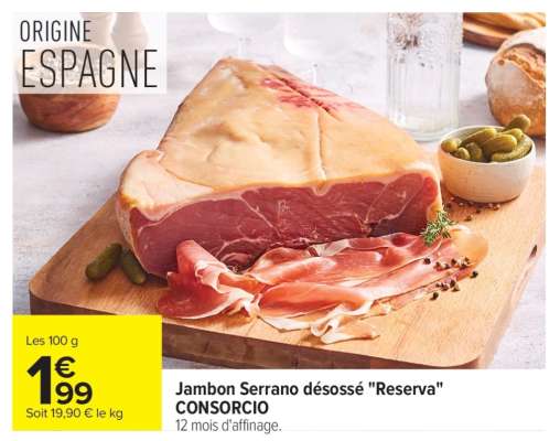 Jambon Serrano désossé Reserva Consorcio