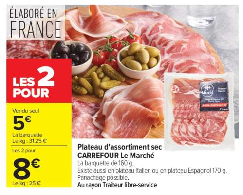 Plateau d'assortiment sec CARREFOUR Le Marché