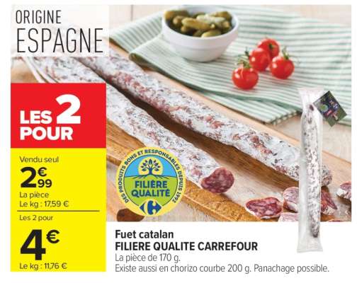 Fuet catalan FILIERE QUALITE CARREFOUR