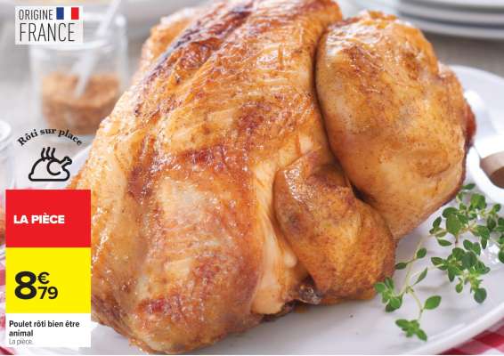Poulet rôti bien-être animal