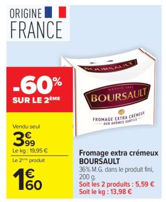 FROMAGE EXTRA CRÉMEUX BOURSAULT