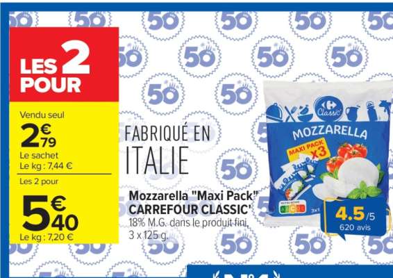 Mozzarella "Maxi Pack" CARREFOUR CLASSIC'