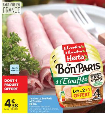 Jambon Le Bon Paris A L'étouffée Herta