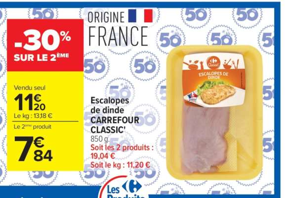 Escalopes de dinde CARREFOUR CLASSIC'