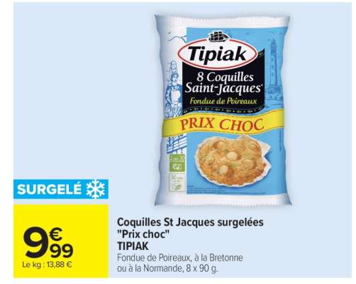Coquilles St Jacques surgelées "Prix choc"