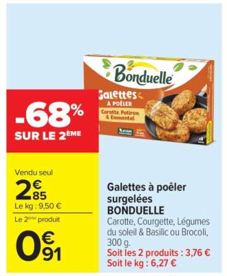 GALETTES À POÊLER SURGELÉES BONDUELLE