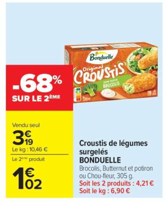 Croustis de légumes surgelés BONDUELLE