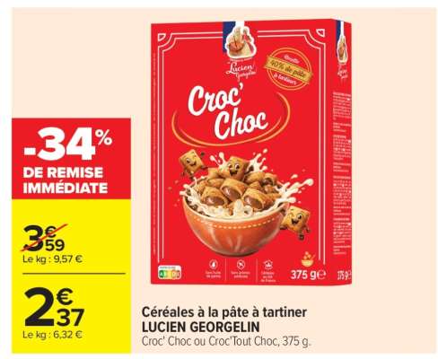 Céréales à la pâte à tartiner LUCIEN GEORGELIN
