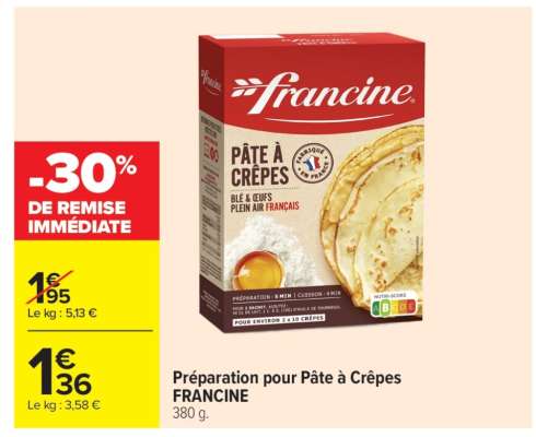 PREPARATION POUR PATE A CREPES FRANCINE