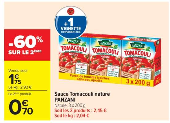 Sauce Tomacouli Nature Panzani