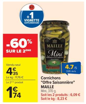 Cornichons "Offre Saisonnière" MAILLE