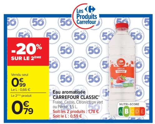 Eau aromatisée CARREFOUR CLASSIC'