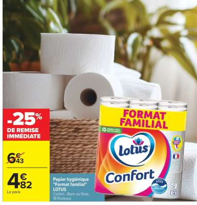 Papier hygiénique "Format familial" LOTUS