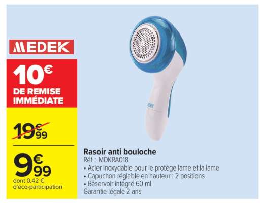 RASOIR ANTI-BOULOCHE